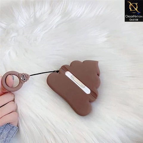Apple Airpods 1 / 2 Cover - Cute Funny Poop Cartoon Character Soft Sillicone Airpods Case