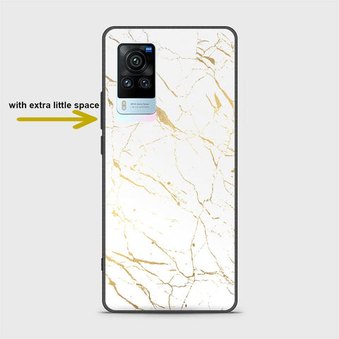 Vivo X60 Pro Cover - White Marble Series 2 - HQ Ultra Shine Premium Infinity Glass Soft Silicon Borders Case