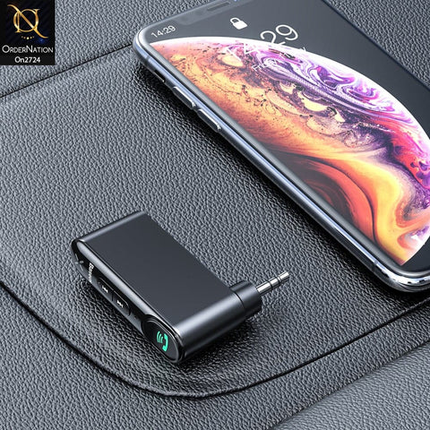 Black - Baseus (WXQY-01) Qiyin Bluetooth Audio Receiver Aux Mini Jack For The Car
