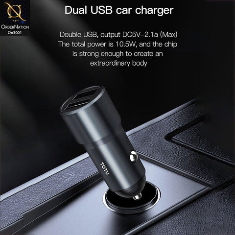 Blue - ToTu 10.5W - DCCPD-012 - Though Series Dual USB Output Fast Charging Car Charger