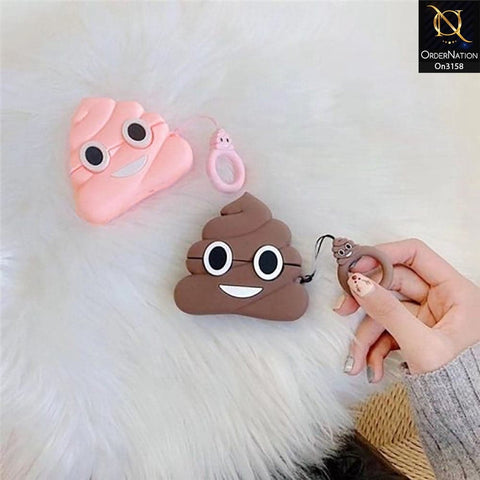 Apple Airpods 1 / 2 Cover - Cute Funny Poop Cartoon Character Soft Sillicone Airpods Case