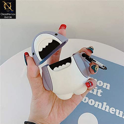 Apple Airpods Pro Cover - 3D Shark Soft Sillicone Airpods Case