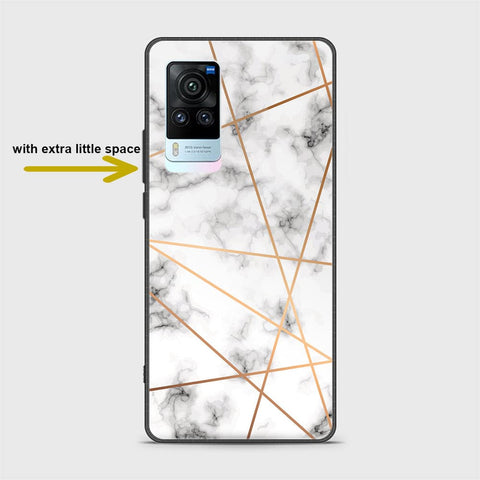 Vivo X60 Pro Cover - White Marble Series 2 - HQ Ultra Shine Premium Infinity Glass Soft Silicon Borders Case