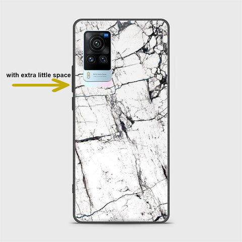 Vivo X60 Pro Cover - White Marble Series 2 - HQ Ultra Shine Premium Infinity Glass Soft Silicon Borders Case