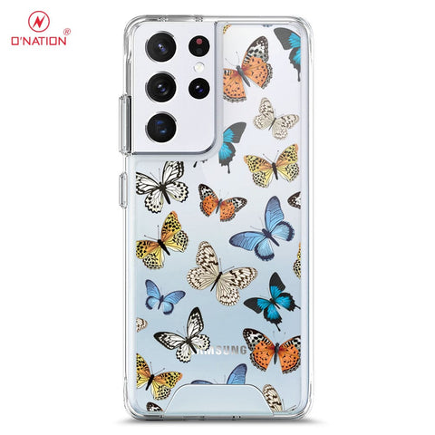 Samsung Galaxy S21 Ultra 5G Cover - O'Nation Butterfly Dreams Series - 9 Designs - Clear Phone Case - Soft Silicon Borders