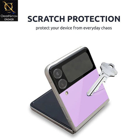 Samsung Galaxy Z Flip 3 5G Protector - Golden - Classy Ultra Thin Glassy Tempered Glass Back Protector