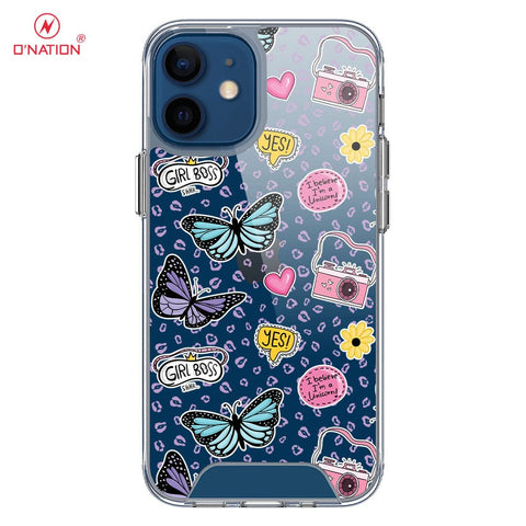 iPhone 12 Mini Cover - O'Nation Butterfly Dreams Series - 9 Designs - Clear Phone Case - Soft Silicon Borders