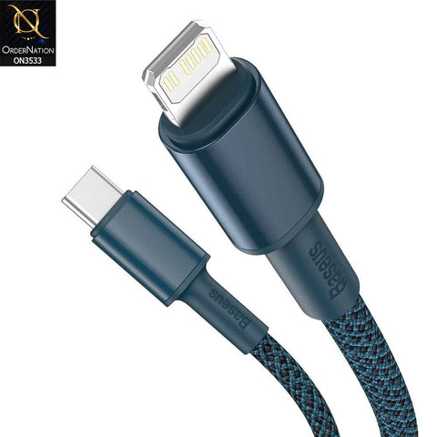 Baseus Braided TypeC to IP Cable 20W 2m High Density Fast Charging Cable - Blue