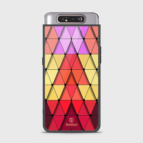 Samsung Galaxy A80 Cover - ONation Pyramid Series - HQ Ultra Shine Premium Infinity Glass Soft Silicon Borders Case