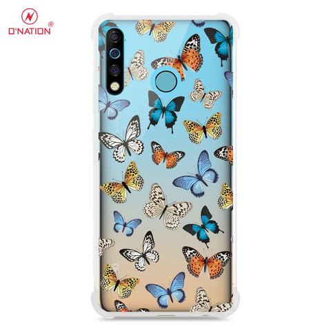 Tecno Camon 12 Cover - O'Nation Butterfly Dreams Series - 9 Designs - Clear Phone Case - Soft Silicon Borders