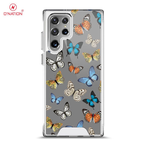 Samsung Galaxy S22 Ultra 5G Cover - O'Nation Butterfly Dreams Series - 9 Designs - Clear Phone Case - Soft Silicon Bordersx