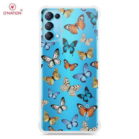 Oppo Reno 5 4G Cover - O'Nation Butterfly Dreams Series - 9 Designs - Clear Phone Case - Soft Silicon Borders