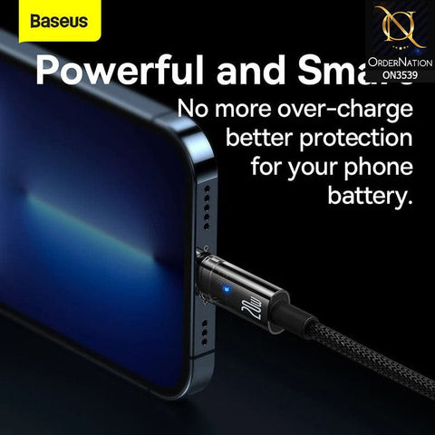 Baseus Explorer Auto Power Off Type C to iP Cable 1M 20W - Black