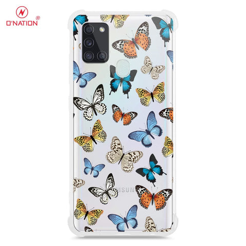 Samsung Galaxy A21s Cover - O'Nation Butterfly Dreams Series - 9 Designs - Clear Phone Case - Soft Silicon Borders