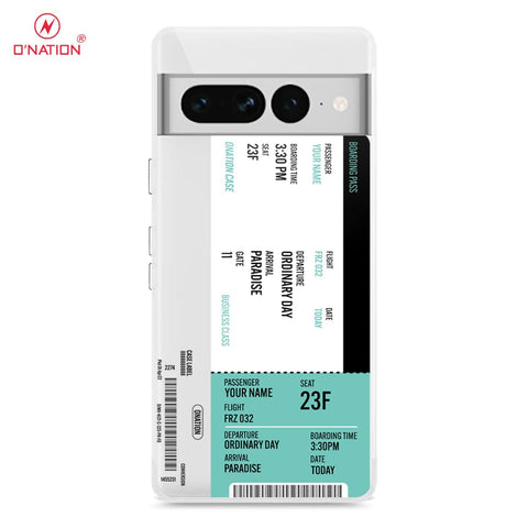 Google Pixel 7 Pro Cover - Personalised Boarding Pass Ticket Series - 5 Designs - Clear Phone Case - Soft Silicon Borders