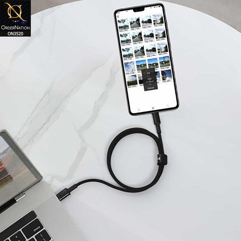 Baseus Braided Cable TypeC to TypeC 100w 2M High Density Fast Charging Data Cable - Black