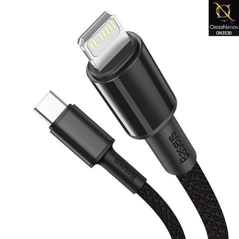 Baseus Braided TypeC to IP Cable 20W 1m High Density Fast Charging Data Cable - Black