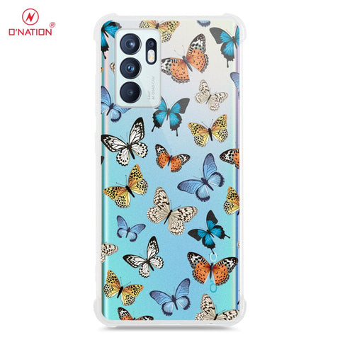 Oppo Reno 6 Cover - O'Nation Butterfly Dreams Series - 9 Designs - Clear Phone Case - Soft Silicon Borders