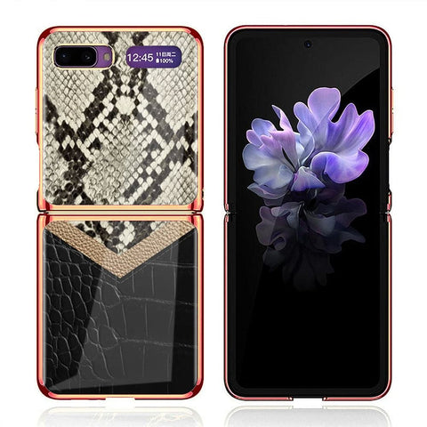 Samsung Galaxy Z Flip Cover - Printed Skins Series - Premium Electroplated Infinity Ultra Shine Glass Soft Silicon Borders Case