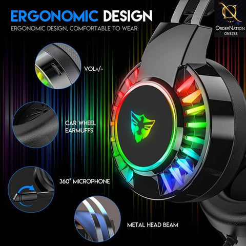 G605 Wired Gaming Headset For PC, Mobile Phone, PS5, With RGB LED, Adjustable Microphone, 3.5 Mm With Mic ( Not Wireless/Bluetooth )