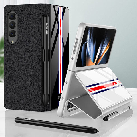 Samsung Galaxy Z Fold 4 5G Cover - Markhor Series - HQ Ultra Shine Premium Infinity Glass Soft Silicon Borders Case