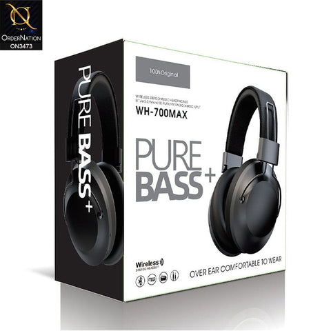 Black - NIA WH700 Over Ear Headsets Wireless Stereo Bluetooth Headphones Bluetooth with mic super sound