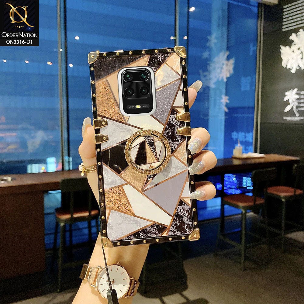 Xiaomi Poco M2 Pro Cover - Design 1 - Smart Mosaic Marble and Glitter Trunk Style Soft Case