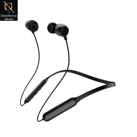 Black - Remax RB-S17 In-ear Magnetic Sport Bluetooth Neckband Earphone