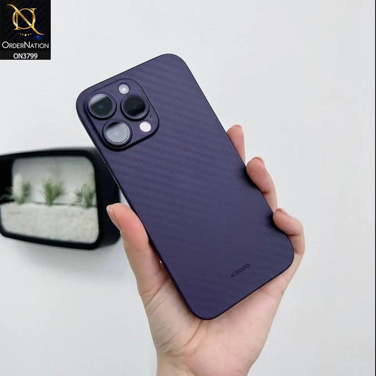 iPhone 14 Pro Cover - Deep Purple - KZ-DOO Carbon Fiber Ultra Thin Protective Case