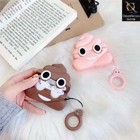 Apple Airpods 1 / 2 Cover - Cute Funny Poop Cartoon Character Soft Sillicone Airpods Case