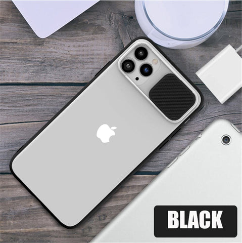 iPhone 11 Pro Cover - Black - Translucent Matte Shockproof Camera Slide Protection Case