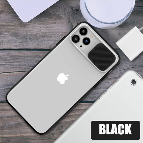 iPhone 11 Pro Max Cover - Black - Translucent Matte Shockproof Camera Slide Protection Case