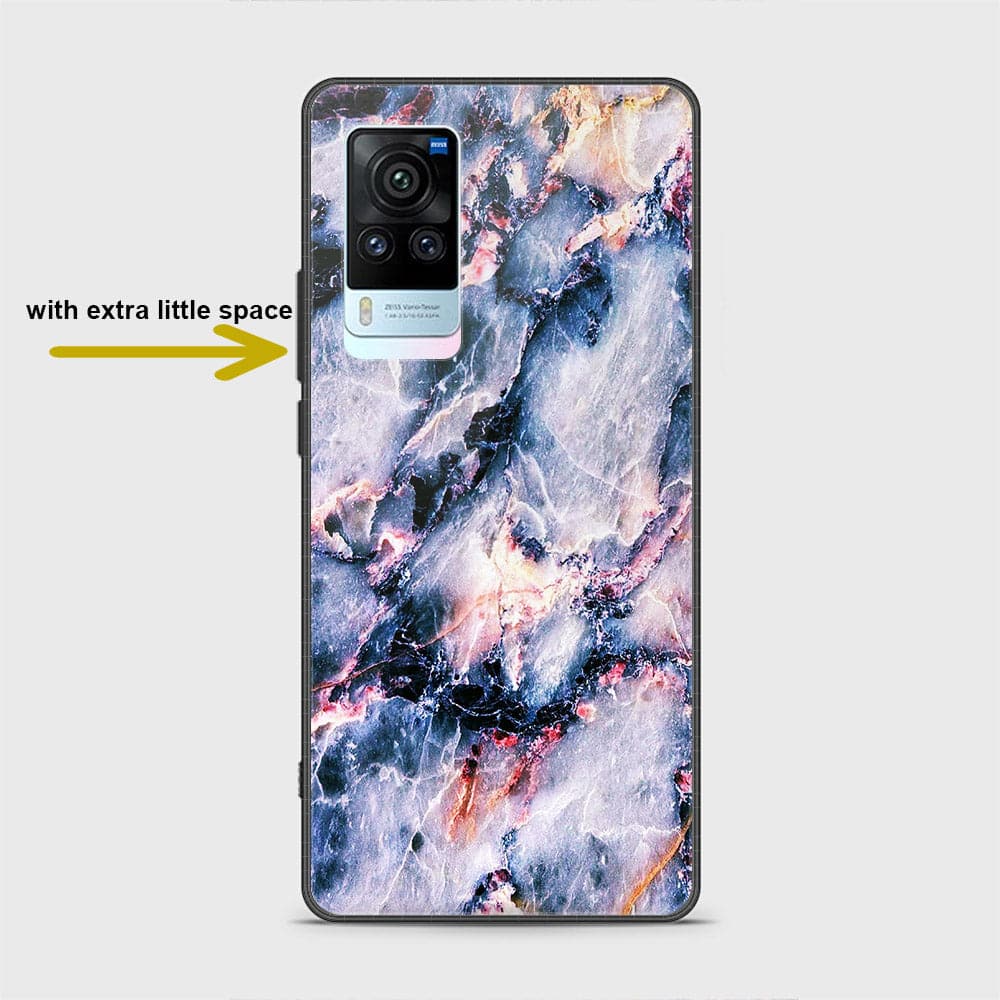 Vivo X60 Pro Cover - Colorful Marble Series - HQ Ultra Shine Premium Infinity Glass Soft Silicon Borders Case