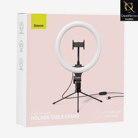 Black - 26 cm With 9 Inch Stand - Baseus (CRZB10-A01) Live Stream Led Soft Light With Table Stand