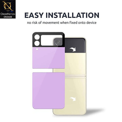 Samsung Galaxy Z Flip 3 5G Protector - Golden - Classy Ultra Thin Glassy Tempered Glass Back Protector