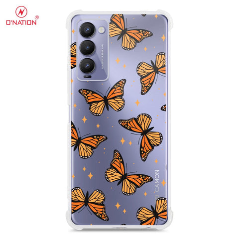 Tecno Camon 18P Cover - O'Nation Butterfly Dreams Series - 9 Designs - Clear Phone Case - Soft Silicon Borders