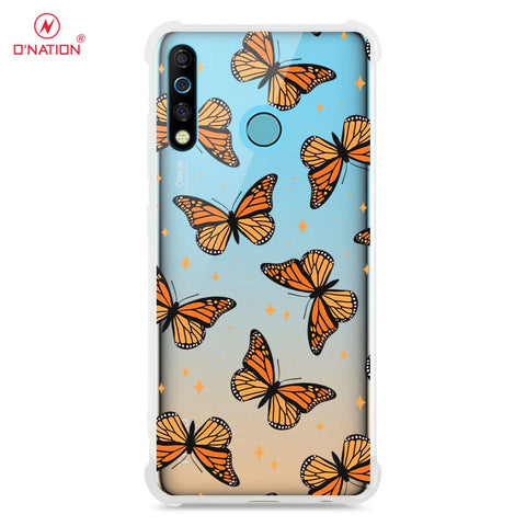 Tecno Camon 12 Cover - O'Nation Butterfly Dreams Series - 9 Designs - Clear Phone Case - Soft Silicon Borders