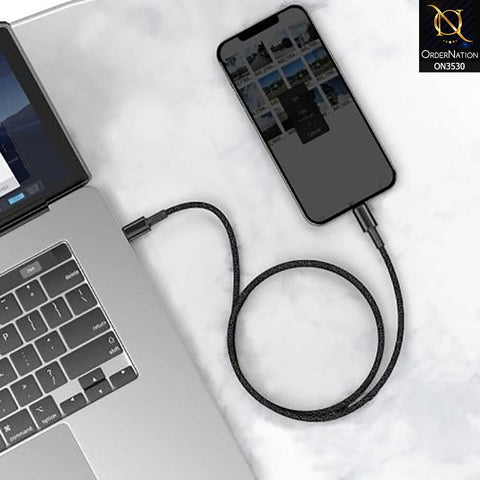 Baseus Braided TypeC to IP Cable 20W 1m High Density Fast Charging Data Cable - Black