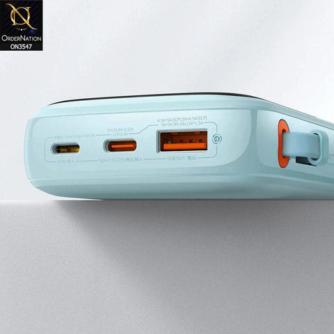 Baseus Qpow Pro Digital Display 22.5W 10,000mah TypeC Cable - Blue