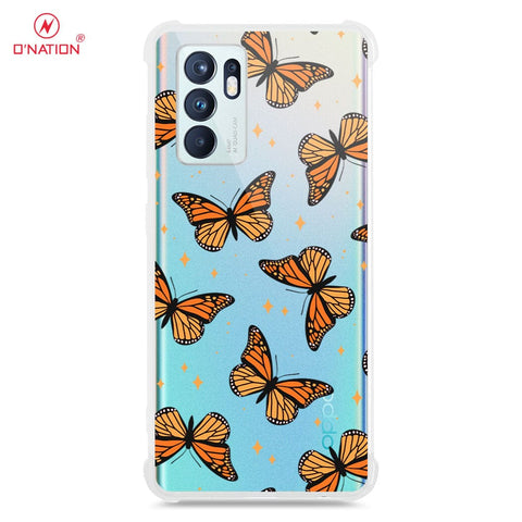 Oppo Reno 6 Cover - O'Nation Butterfly Dreams Series - 9 Designs - Clear Phone Case - Soft Silicon Borders