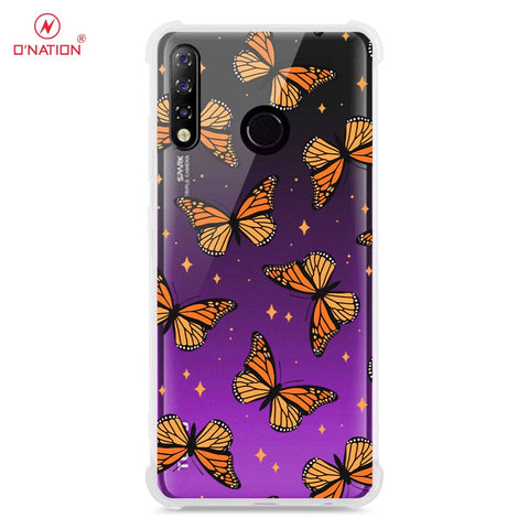Tecno Spark 4 Cover - O'Nation Butterfly Dreams Series - 9 Designs - Clear Phone Case - Soft Silicon Borders