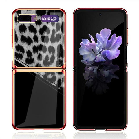 Samsung Galaxy Z Flip Cover - Printed Skins Series - Premium Electroplated Infinity Ultra Shine Glass Soft Silicon Borders Case