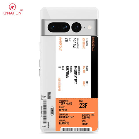 Google Pixel 7 Pro Cover - Personalised Boarding Pass Ticket Series - 5 Designs - Clear Phone Case - Soft Silicon Borders