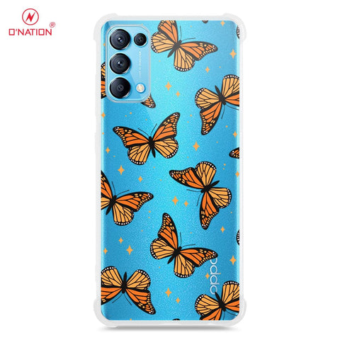 Oppo Reno 5 4G Cover - O'Nation Butterfly Dreams Series - 9 Designs - Clear Phone Case - Soft Silicon Borders