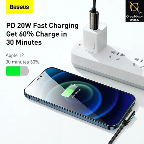 Baseus Legend Elbow TypeC to Ip Cable 20W 1m Fast Charging Cable - Black
