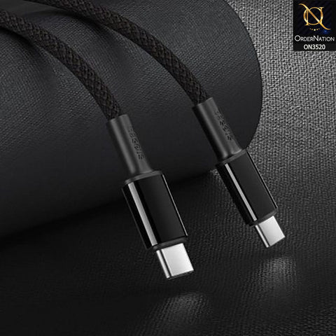 Baseus Braided Cable TypeC to TypeC 100w 2M High Density Fast Charging Data Cable - Black