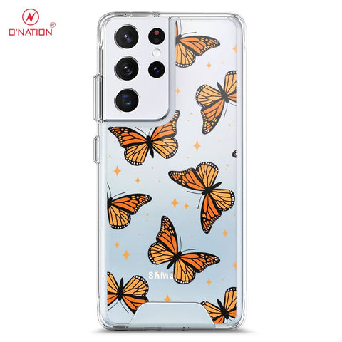 Samsung Galaxy S21 Ultra 5G Cover - O'Nation Butterfly Dreams Series - 9 Designs - Clear Phone Case - Soft Silicon Borders