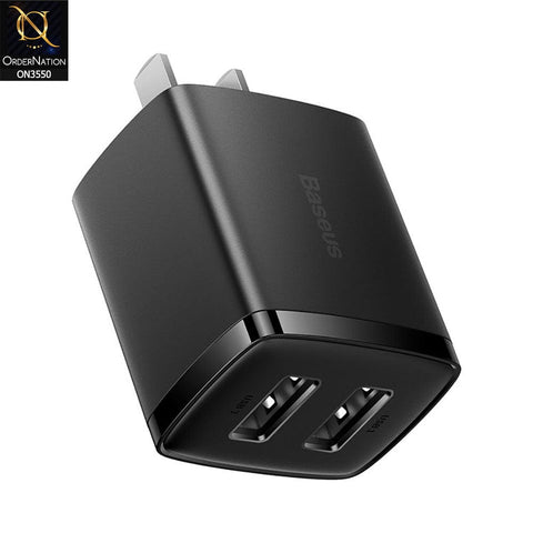 Baseus Compact Charger 2USB 10.5W CN - Black