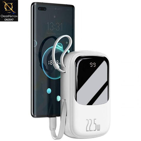 Baseus Qpow Pro Digital Display 22.5W 10,000mah TypeC Cable - White