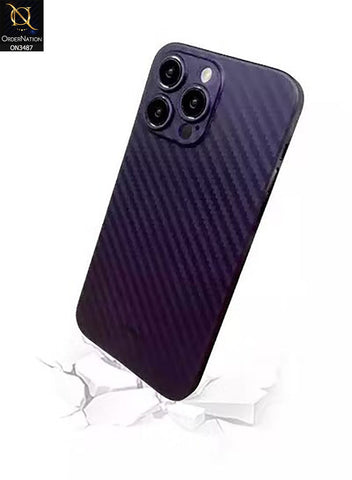 iPhone 14 Pro Max Cover - Deep Purple - K-Doo Carbon Fiber Ultra Thin Protective Case